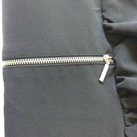 Iris Singer Skirt Women’s Size 8 Color Black Puckered Front Silver Zippers - Picture 5 of 12